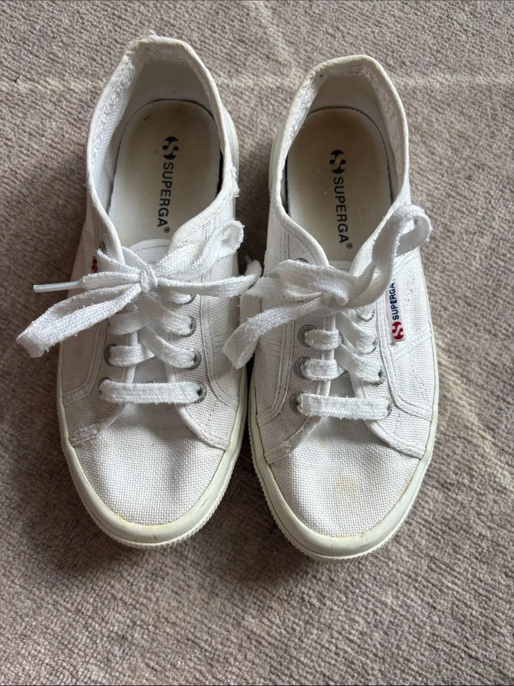 Superga White Low-Top Canvas Sneakers
